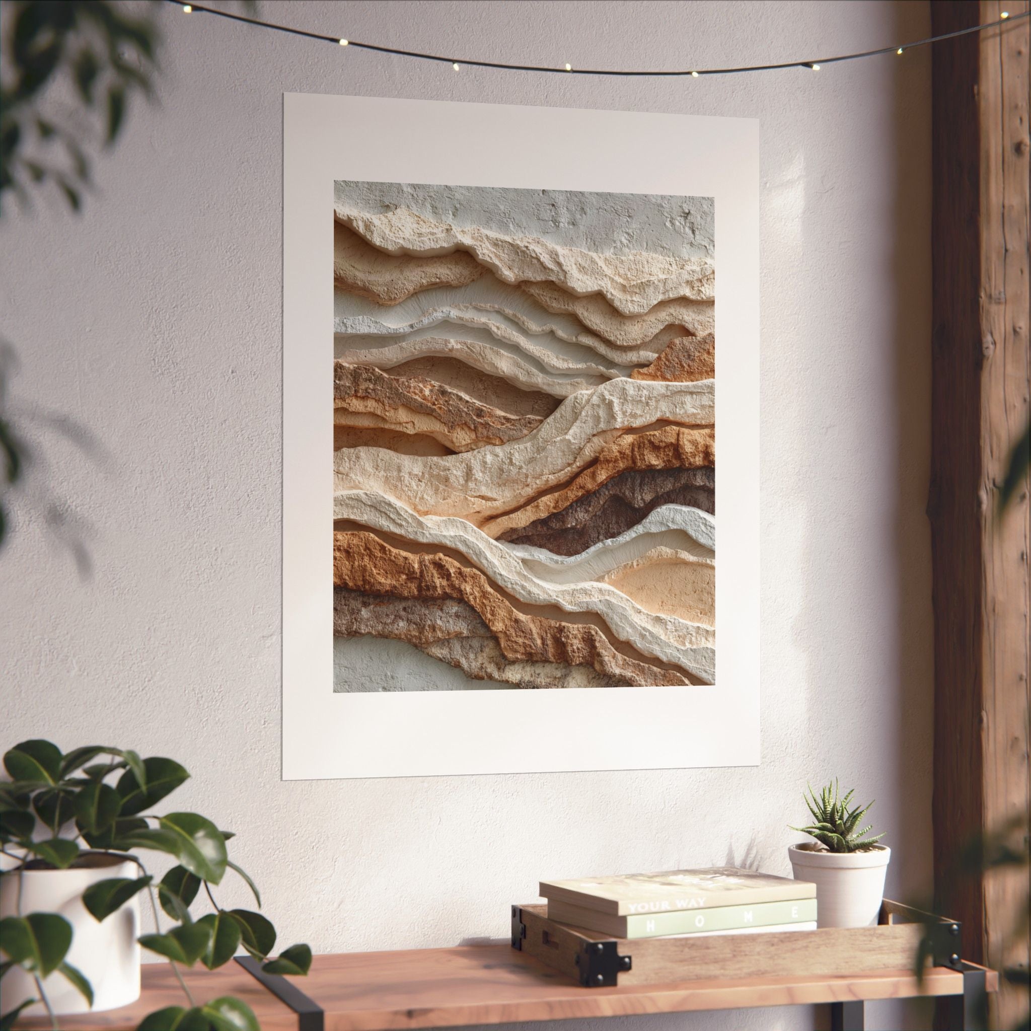 Erosion Layered Earth Wall Art | Textured Canyon Landscape Poster | Neutral Organic Modern Print