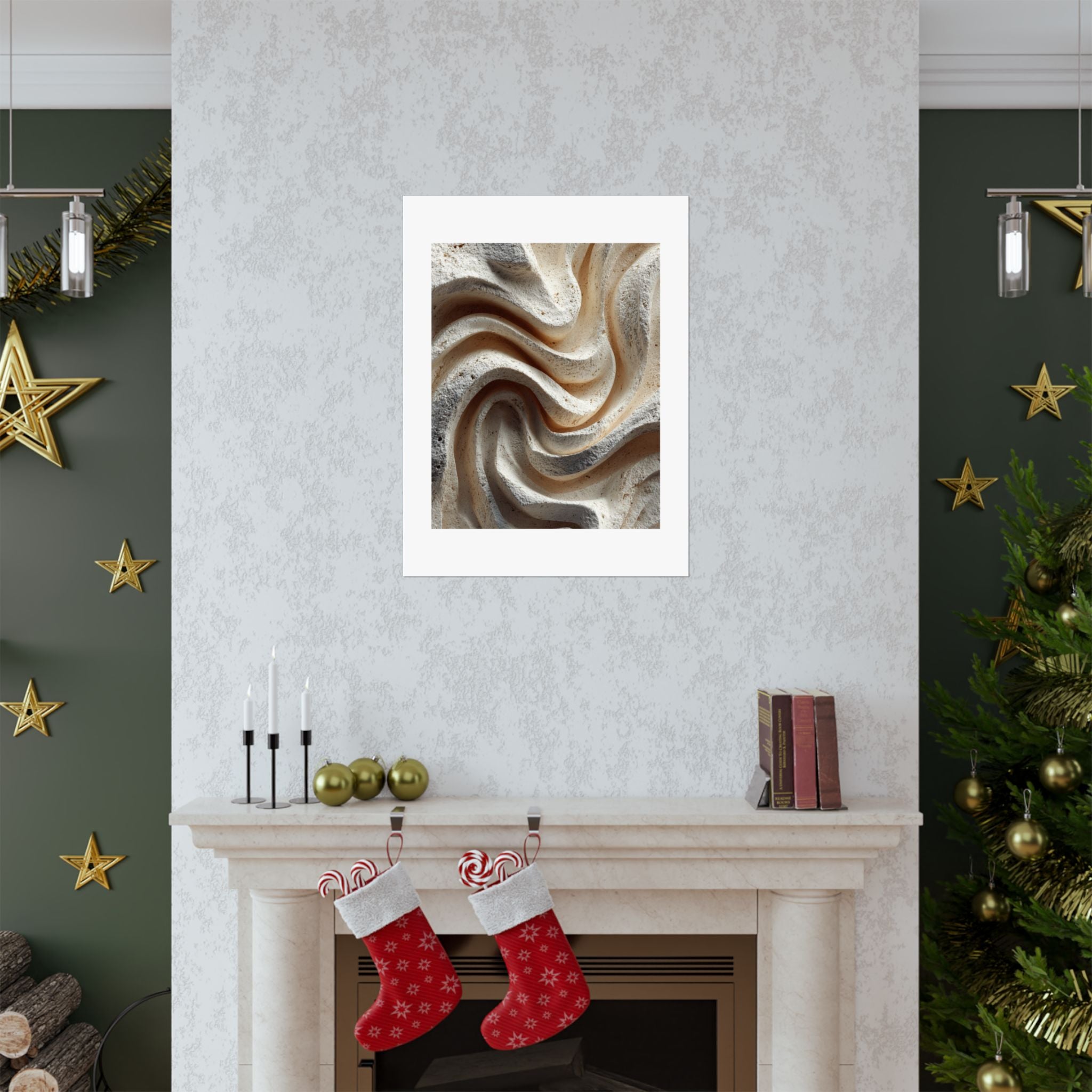 Ripple Abstract Plaster Wall Art | Organic Wabi Sabi Texture Poster | Neutral Beige Minimal Print
