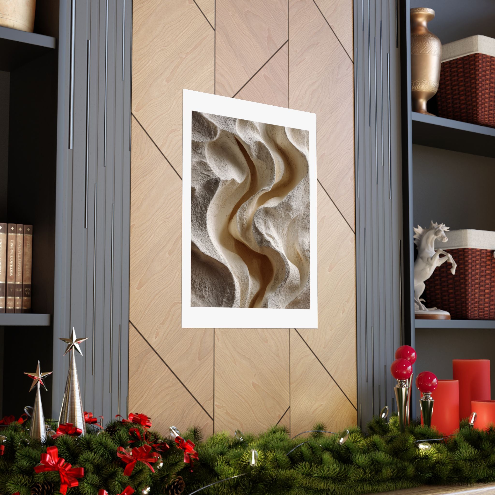 Horizon Abstract Sandstone Texture Wall Art | Neutral Wabi Sabi Poster | Beige Minimal Print