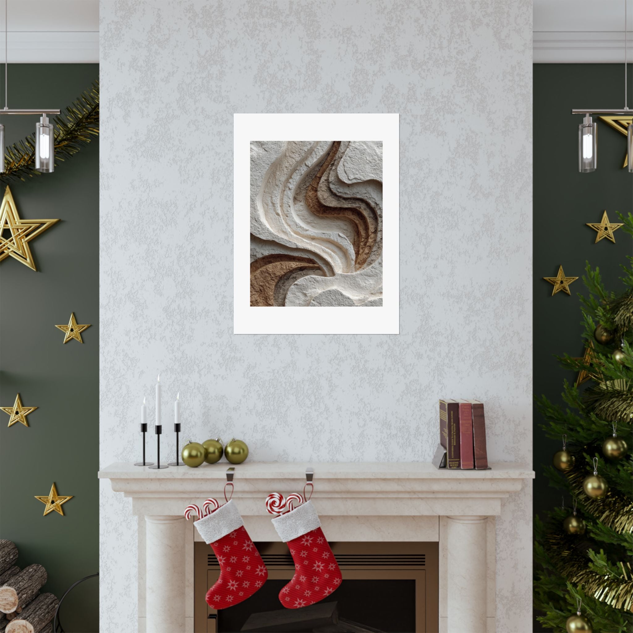 Relief Abstract Plaster Wall Art | Organic Earth Tone Texture Poster | Neutral Wabi Sabi Print