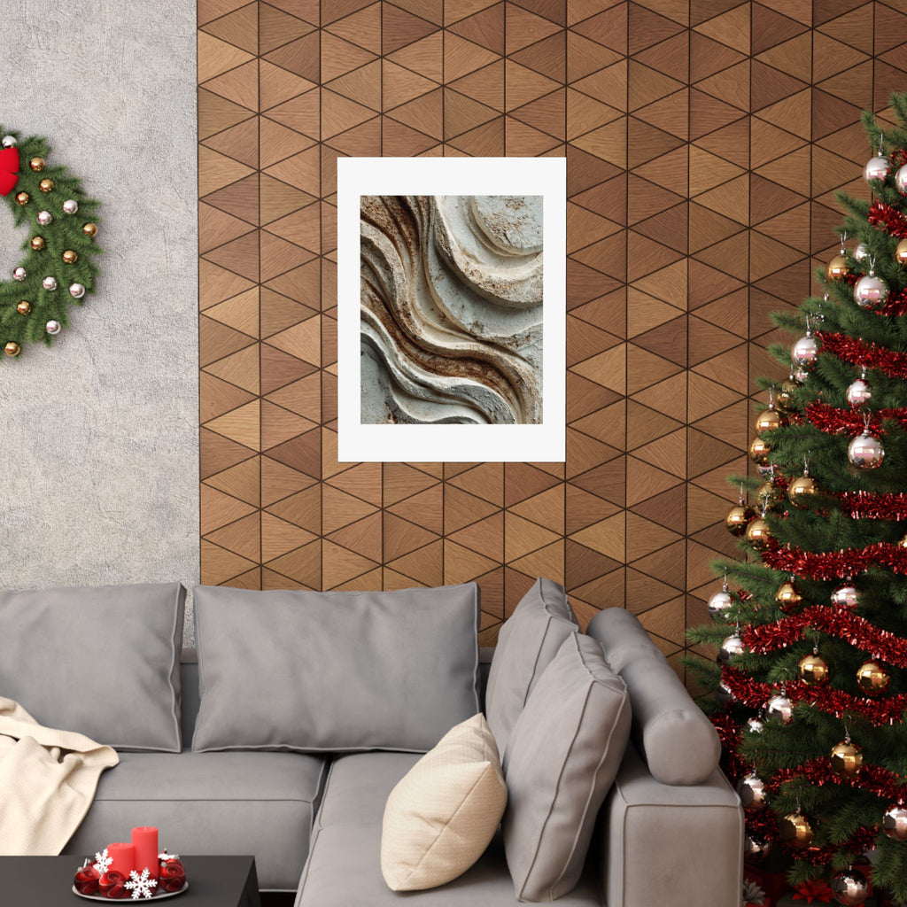 Sediment Abstract Plaster Wall Art | Organic Earth Tone Texture Poster | Neutral Wabi Sabi Print
