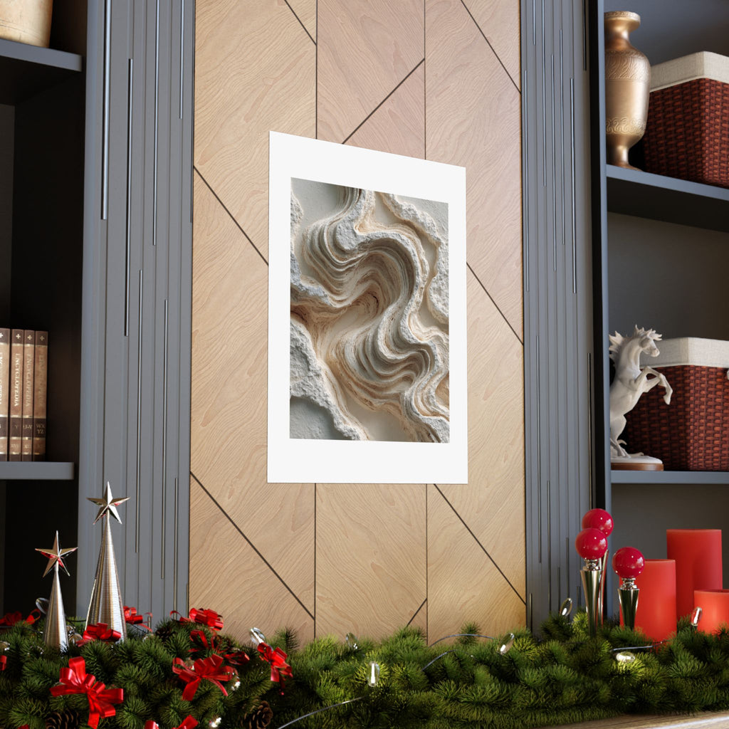 Dune Flow Abstract Wall Art | Sculptural Sand Texture Poster | Neutral Organic Modern Print