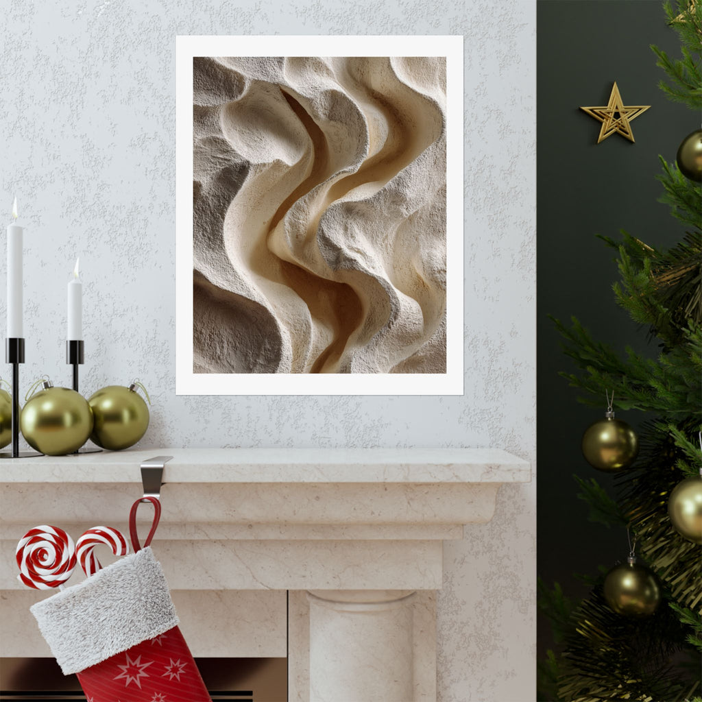 Horizon Abstract Sandstone Texture Wall Art | Neutral Wabi Sabi Poster | Beige Minimal Print