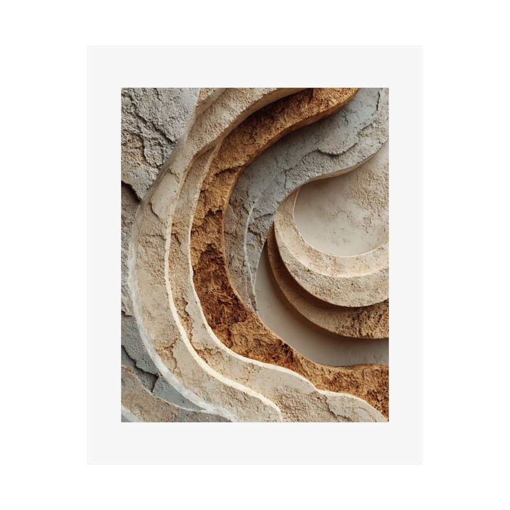 Layered Limestone Abstract Wall Art | Organic Wabi-Sabi Poster | Textured Neutral Architectural Print
