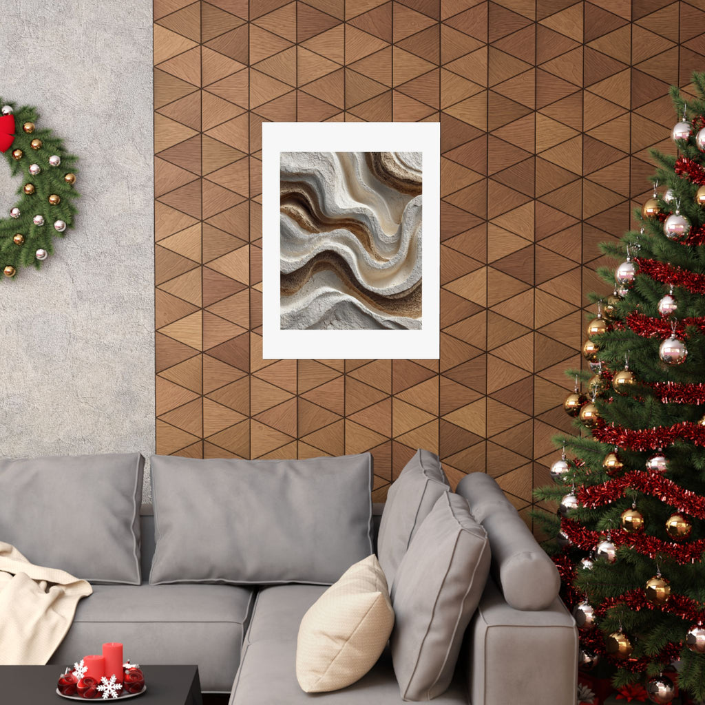 Sculpted Contour Abstract Wall Art | Neutral Organic Modern Poster | Textured Wabi-Sabi Print