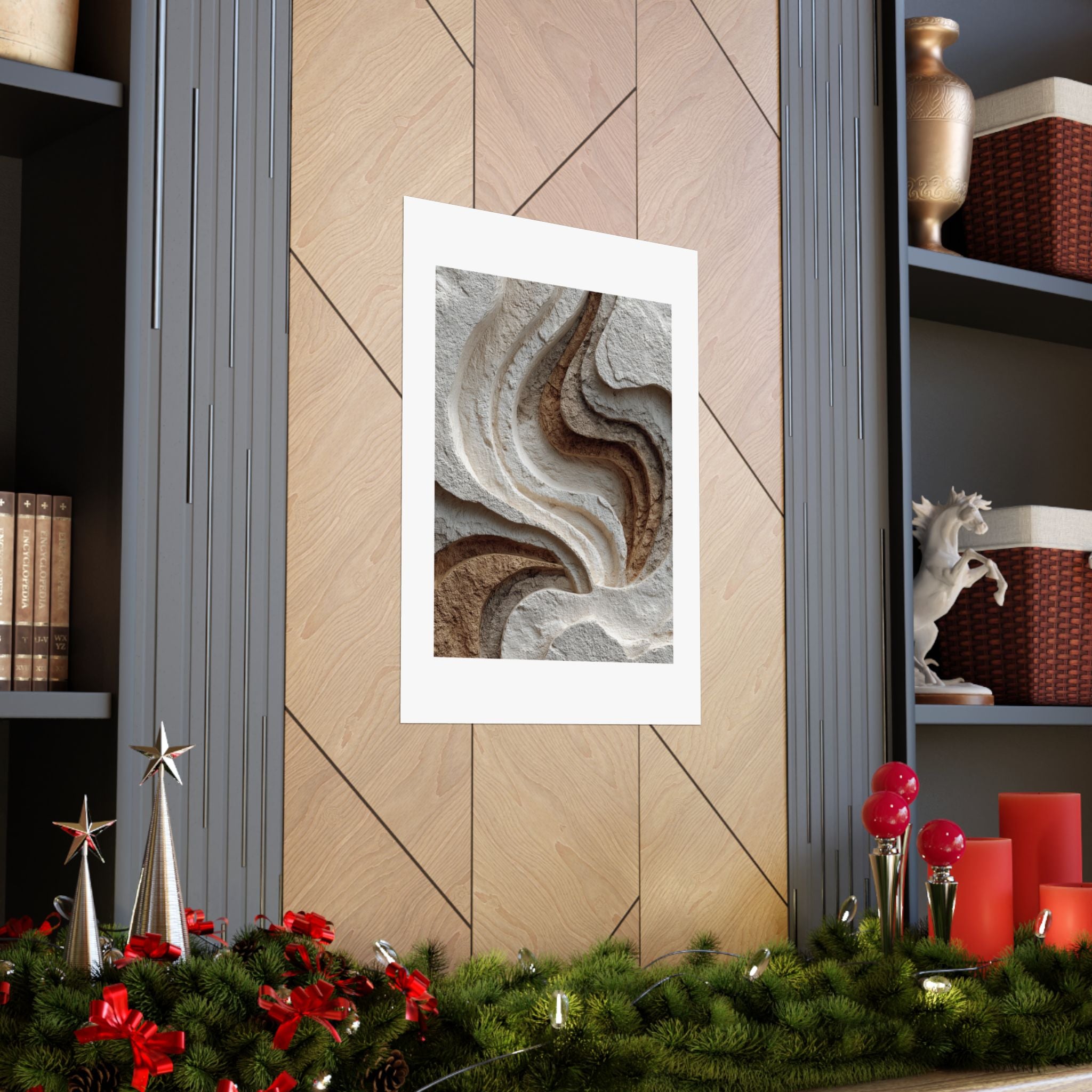 Relief Abstract Plaster Wall Art | Organic Earth Tone Texture Poster | Neutral Wabi Sabi Print