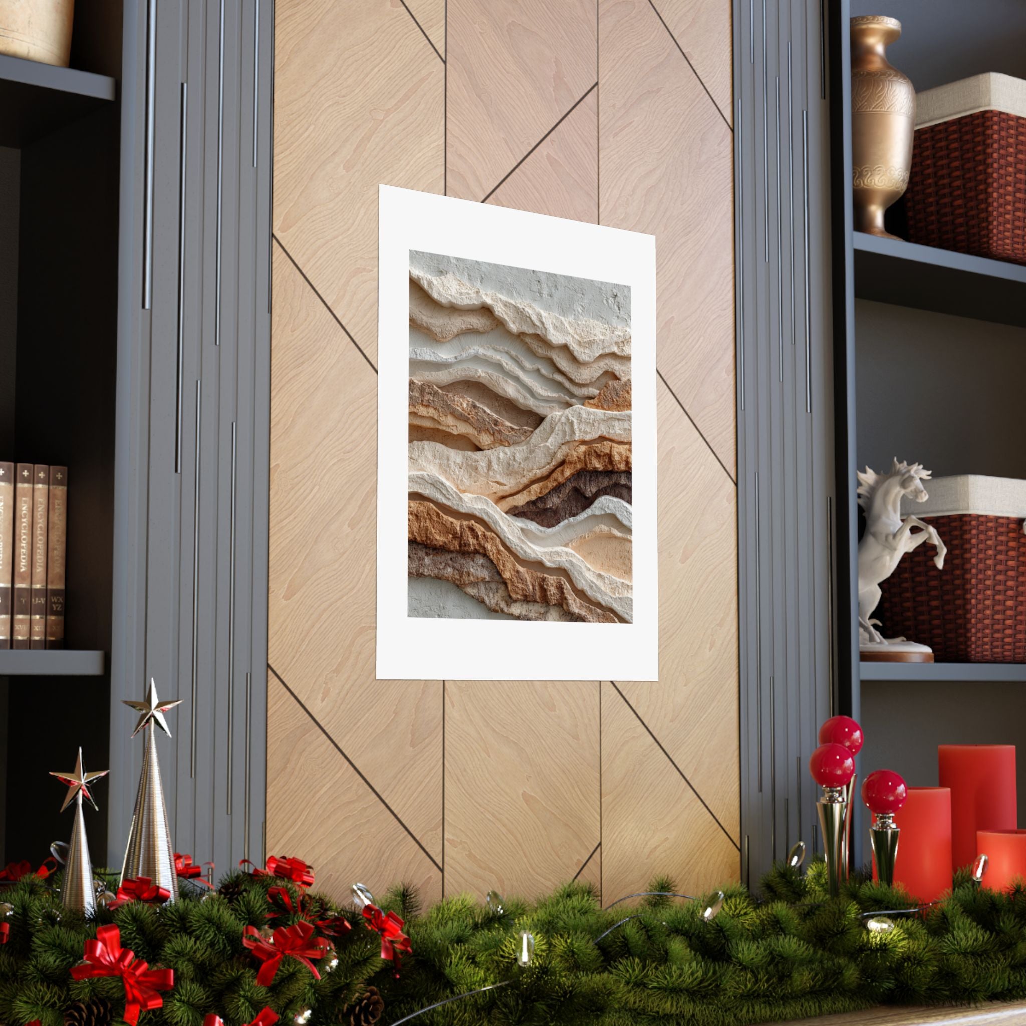 Erosion Layered Earth Wall Art | Textured Canyon Landscape Poster | Neutral Organic Modern Print