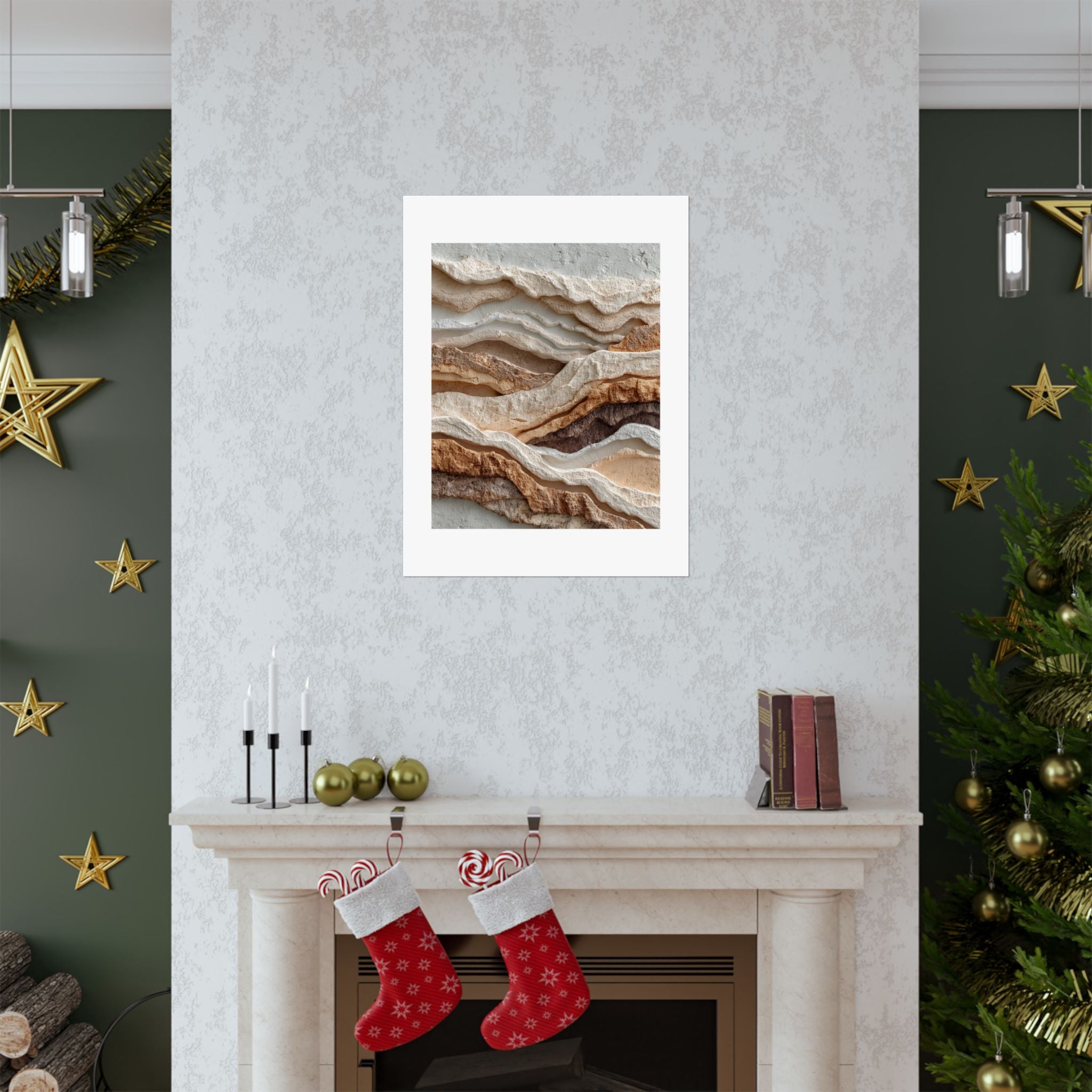 Erosion Layered Earth Wall Art | Textured Canyon Landscape Poster | Neutral Organic Modern Print