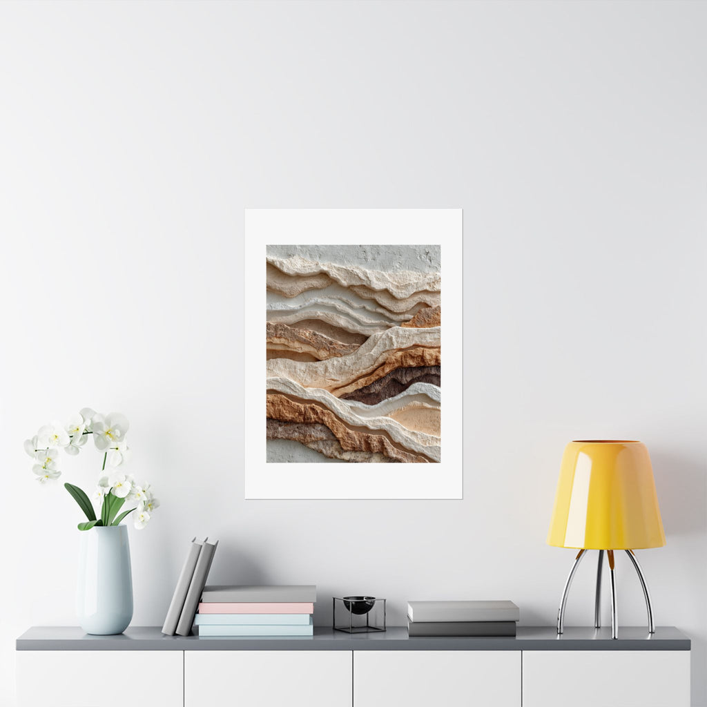 Erosion Layered Earth Wall Art | Textured Canyon Landscape Poster | Neutral Organic Modern Print