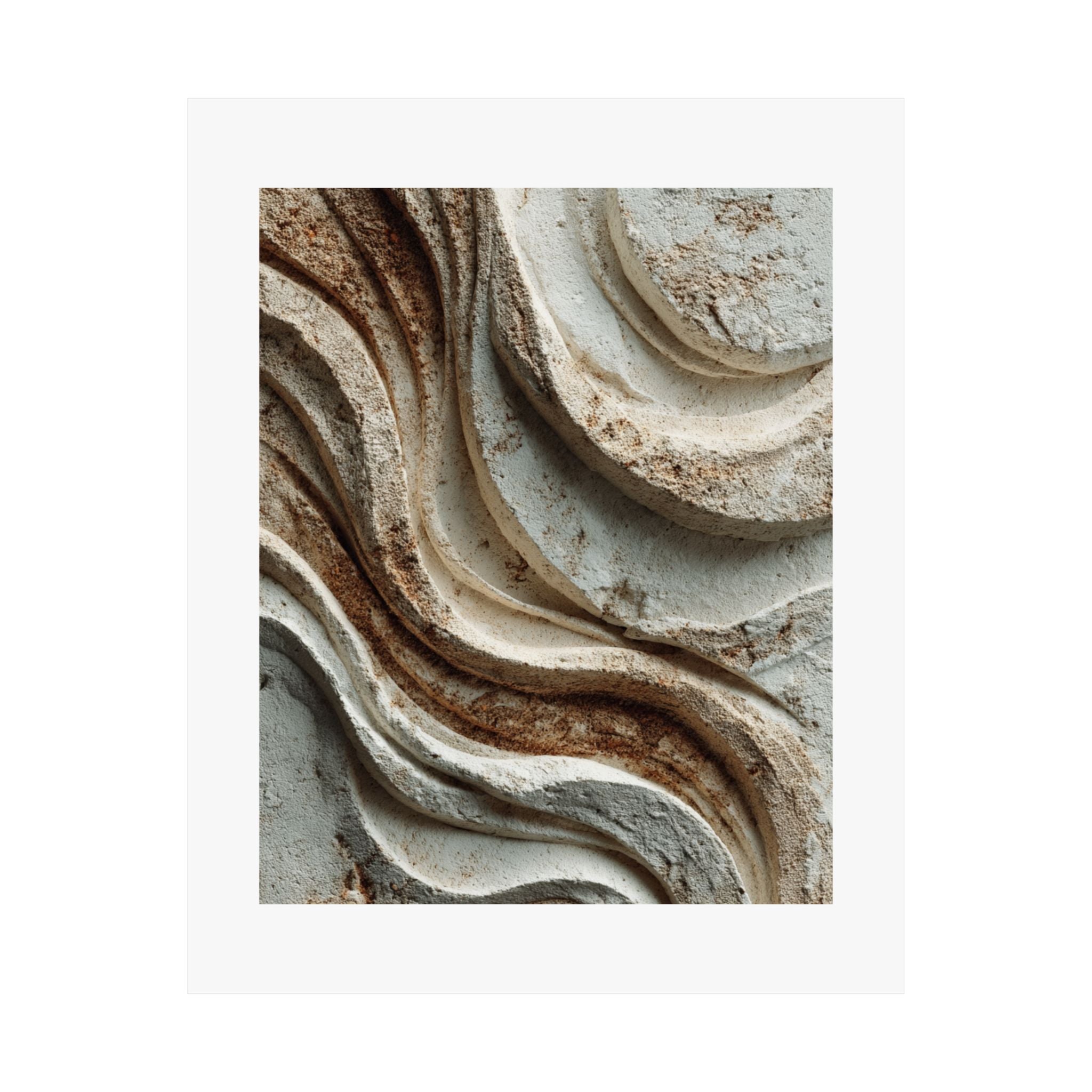 Sediment Abstract Plaster Wall Art | Organic Earth Tone Texture Poster | Neutral Wabi Sabi Print