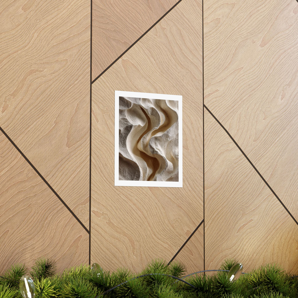 Horizon Abstract Sandstone Texture Wall Art | Neutral Wabi Sabi Poster | Beige Minimal Print