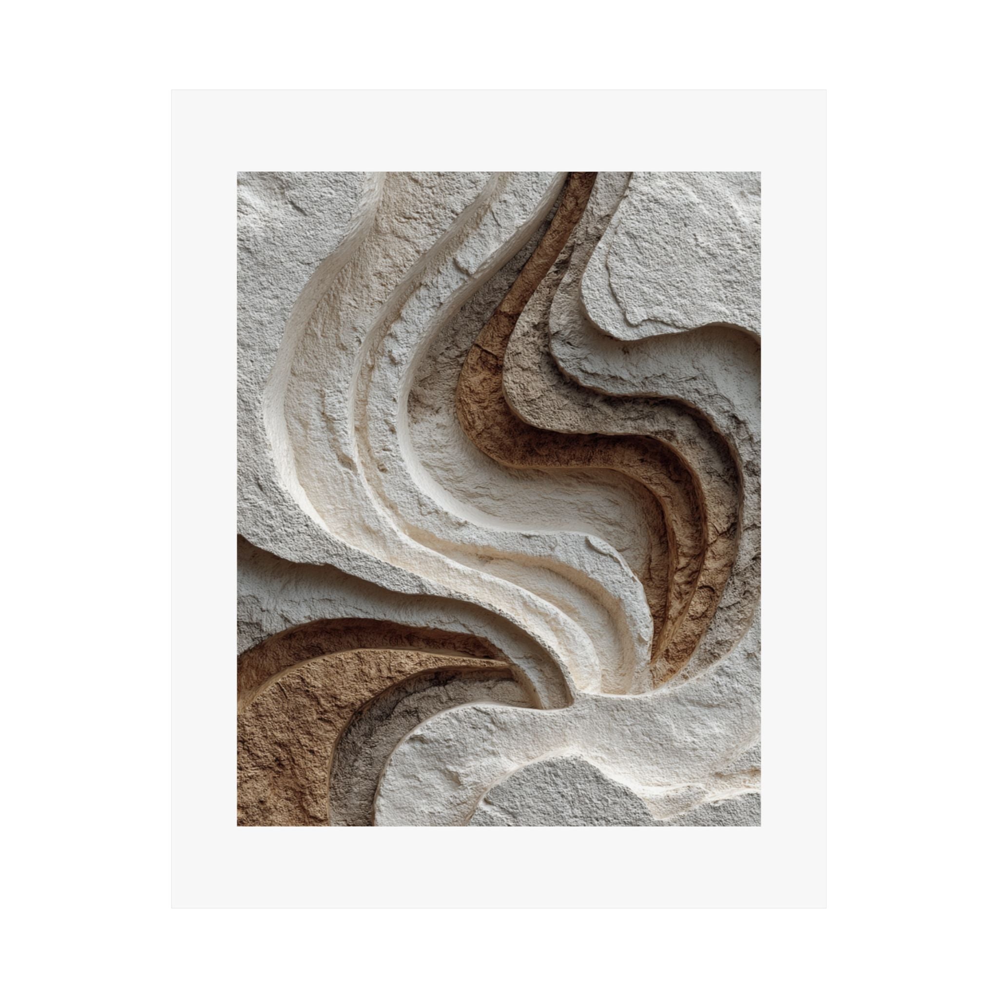 Relief Abstract Plaster Wall Art | Organic Earth Tone Texture Poster | Neutral Wabi Sabi Print