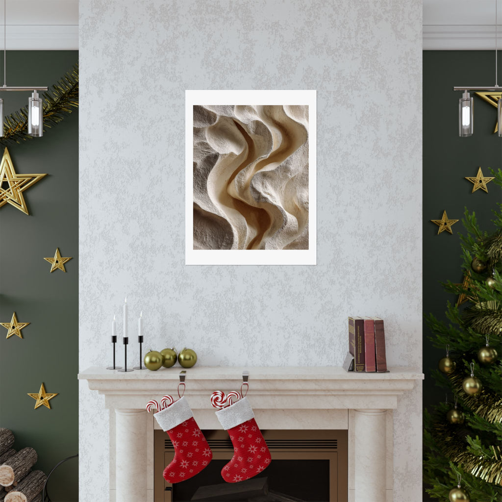 Horizon Abstract Sandstone Texture Wall Art | Neutral Wabi Sabi Poster | Beige Minimal Print