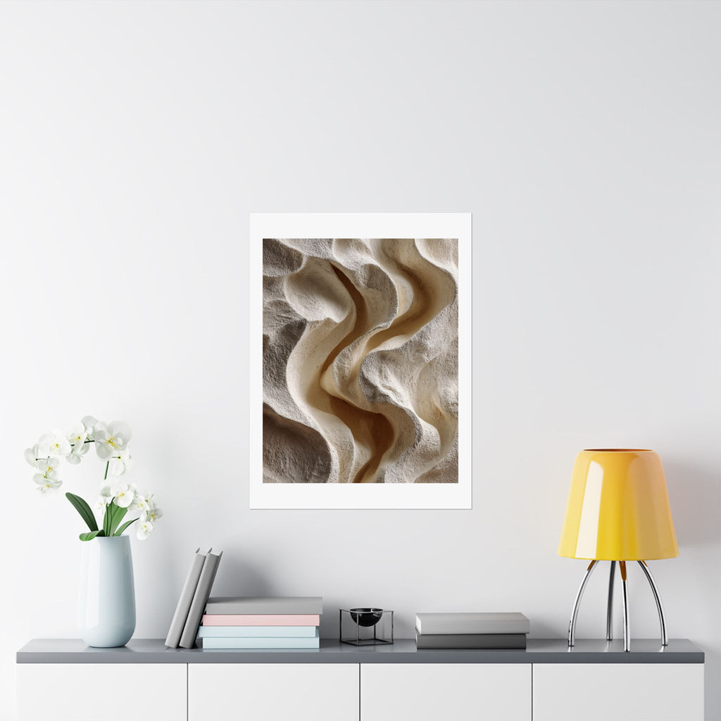 Horizon Abstract Sandstone Texture Wall Art | Neutral Wabi Sabi Poster | Beige Minimal Print