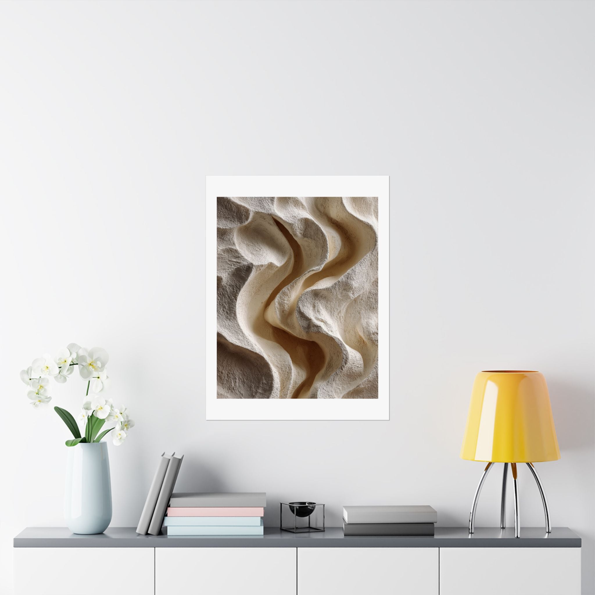 Horizon Abstract Sandstone Texture Wall Art | Neutral Wabi Sabi Poster | Beige Minimal Print