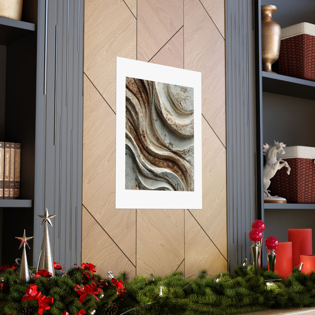 Sediment Abstract Plaster Wall Art | Organic Earth Tone Texture Poster | Neutral Wabi Sabi Print