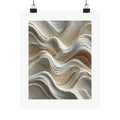 Flowing dune abstract wall art with layered cream and sand wave textures for Organic Modern and Wabi-Sabi interiors.