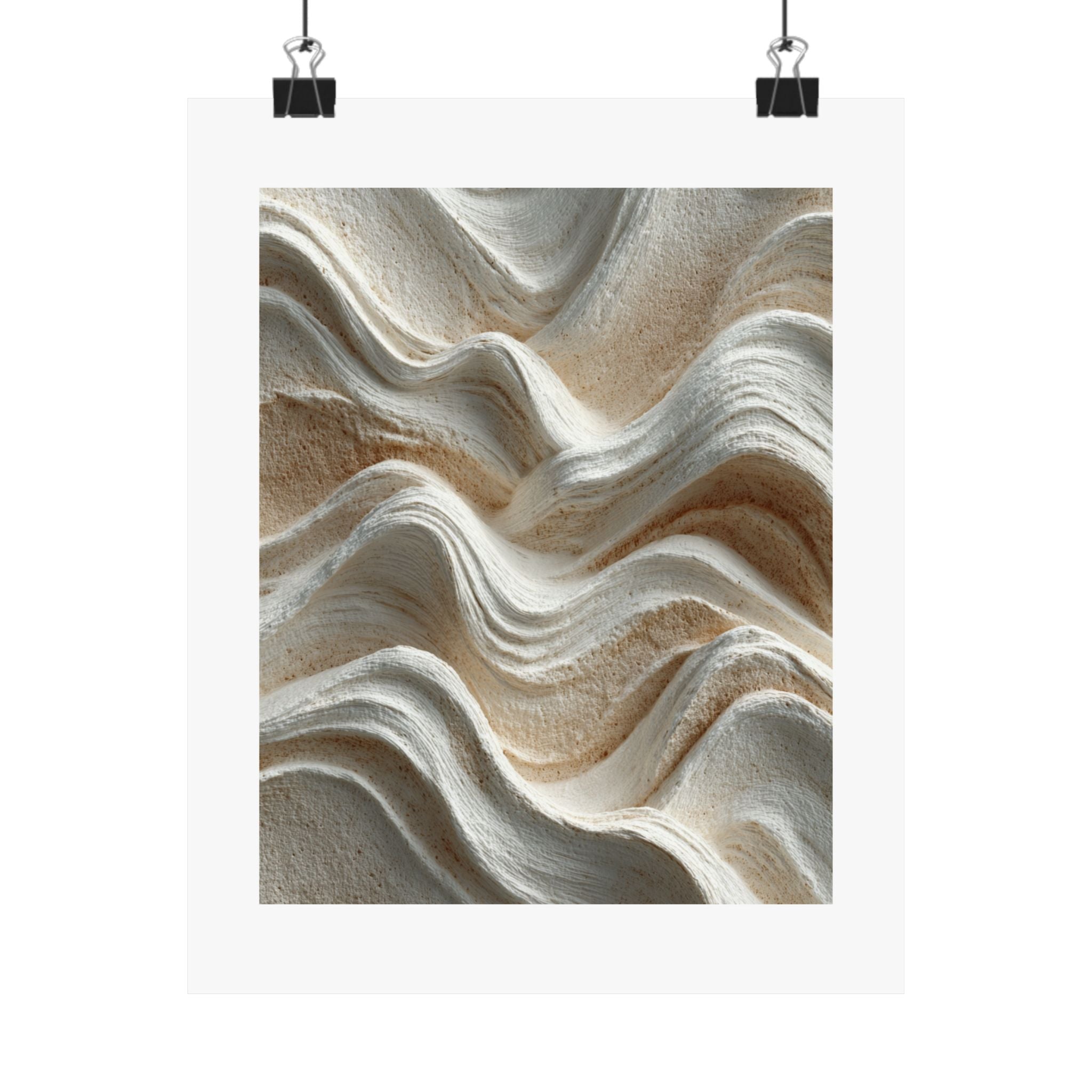 Flowing dune abstract wall art with layered cream and sand wave textures for Organic Modern and Wabi-Sabi interiors.