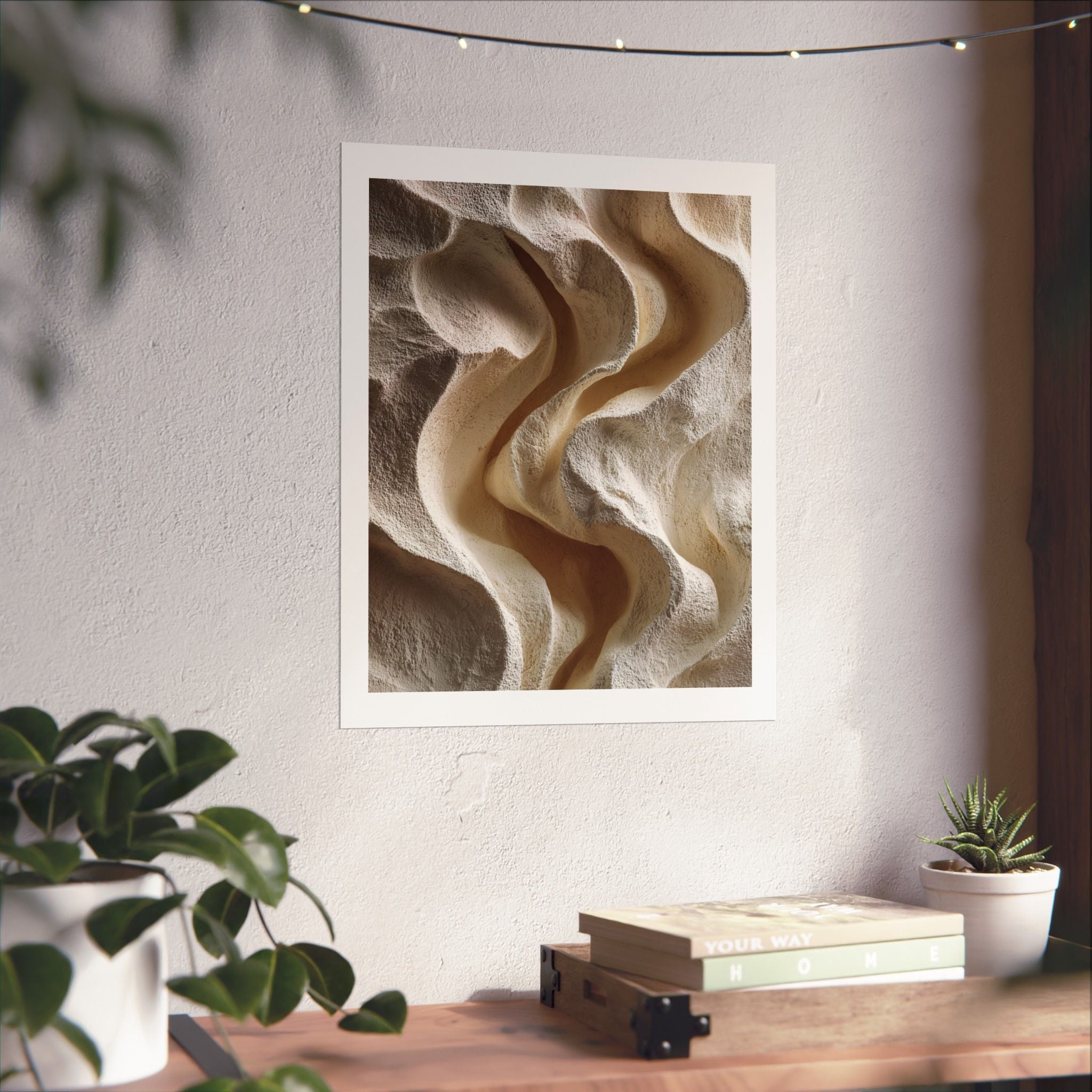 Horizon Abstract Sandstone Texture Wall Art | Neutral Wabi Sabi Poster | Beige Minimal Print