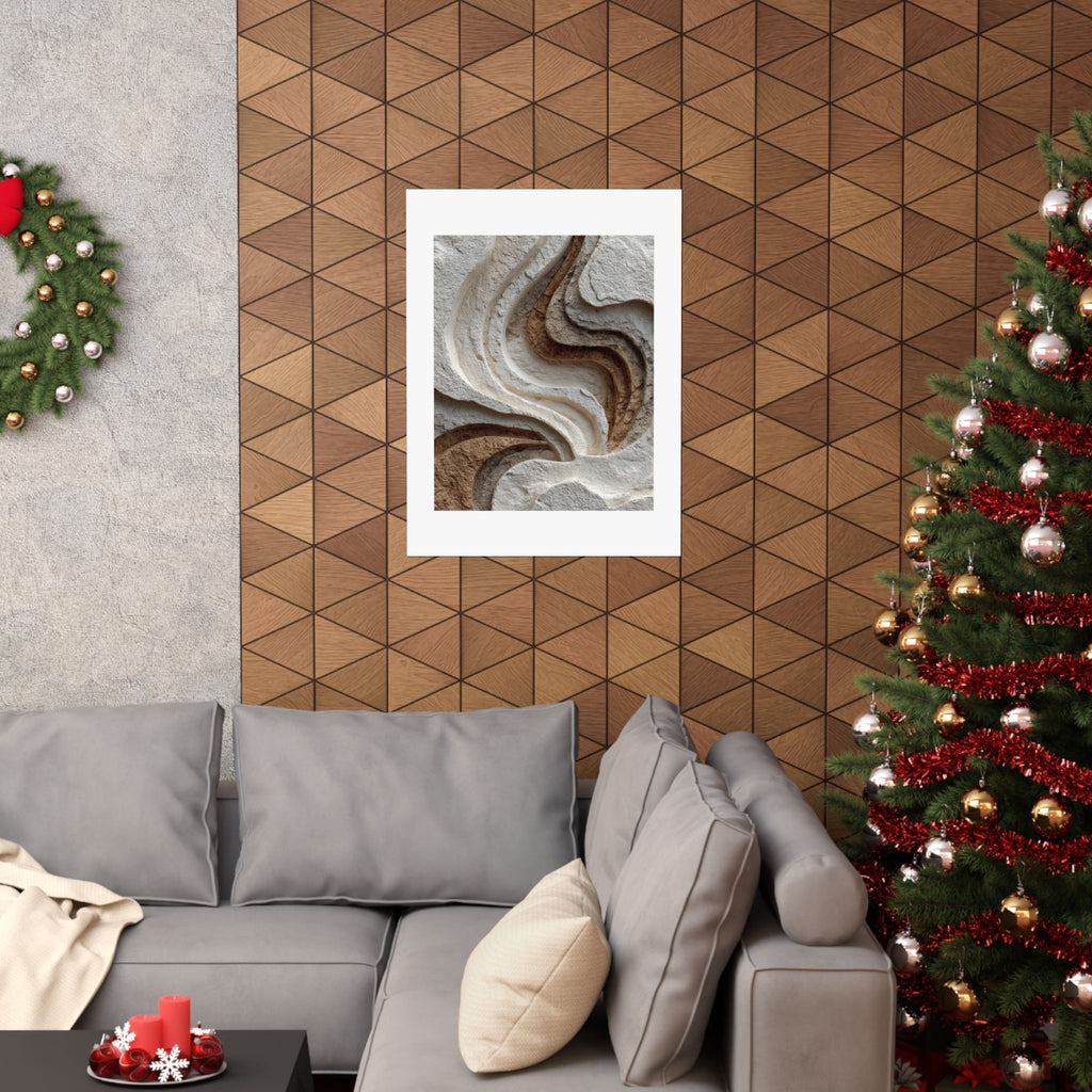 Relief Abstract Plaster Wall Art | Organic Earth Tone Texture Poster | Neutral Wabi Sabi Print