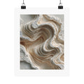 Origins abstract plaster wall art with sculptural ivory and warm beige layered stone texture