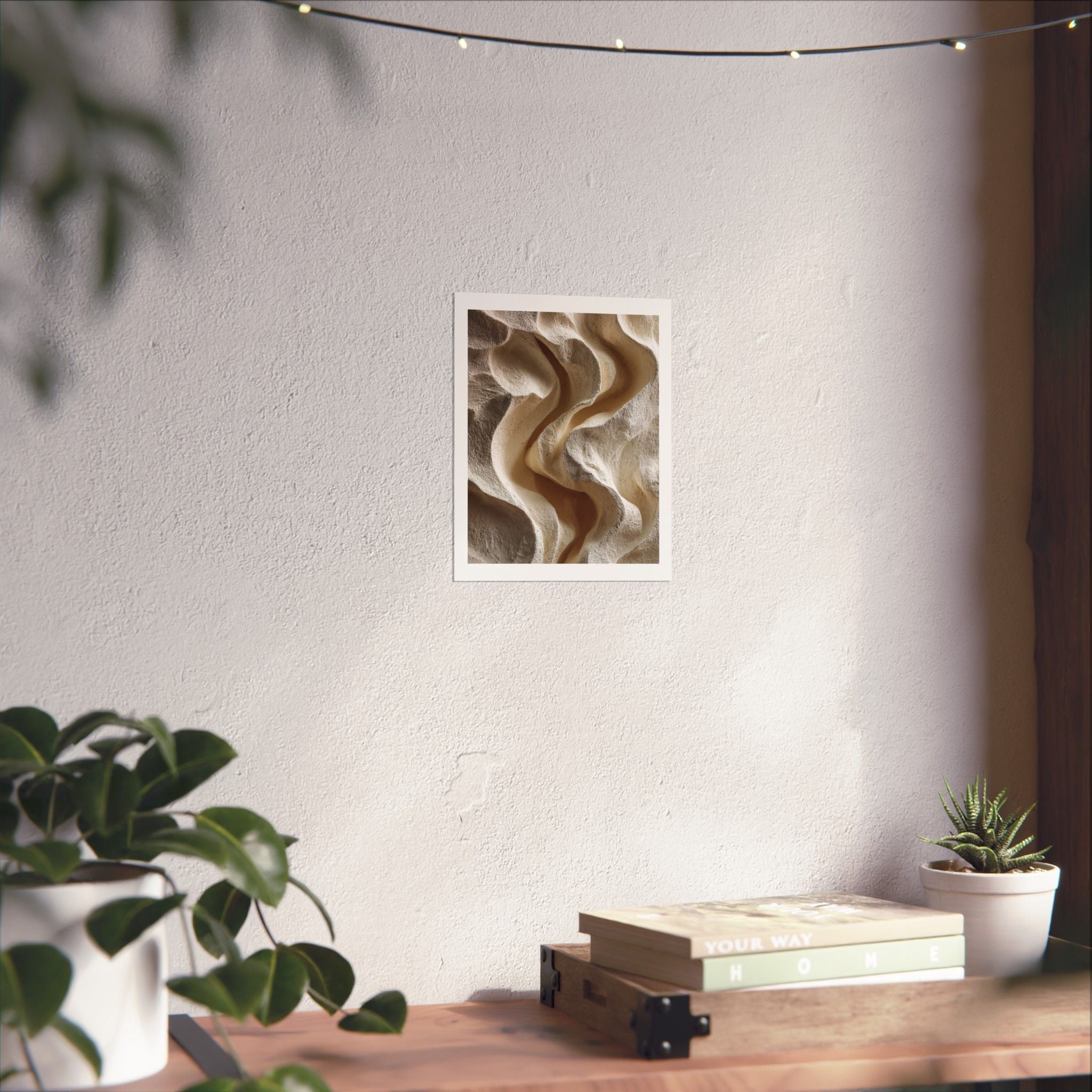 Horizon Abstract Sandstone Texture Wall Art | Neutral Wabi Sabi Poster | Beige Minimal Print