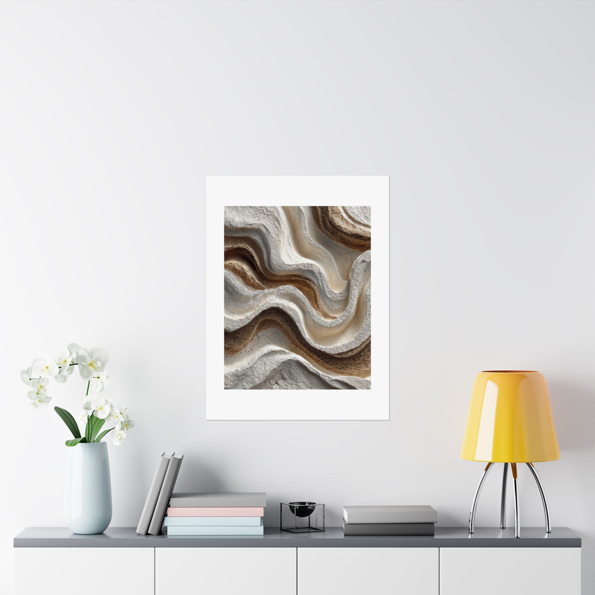Sculpted Contour Abstract Wall Art | Neutral Organic Modern Poster | Textured Wabi-Sabi Print