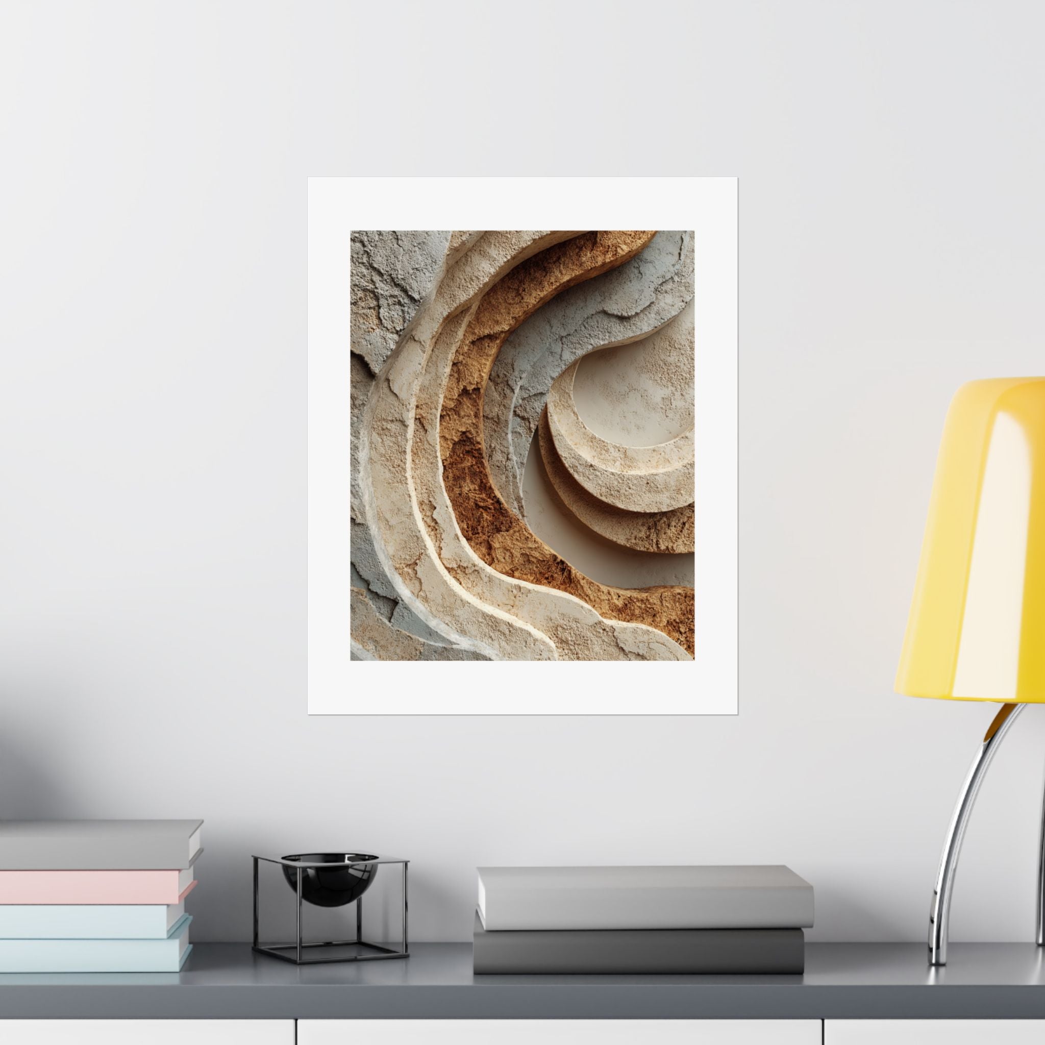 Layered Limestone Abstract Wall Art | Organic Wabi-Sabi Poster | Textured Neutral Architectural Print