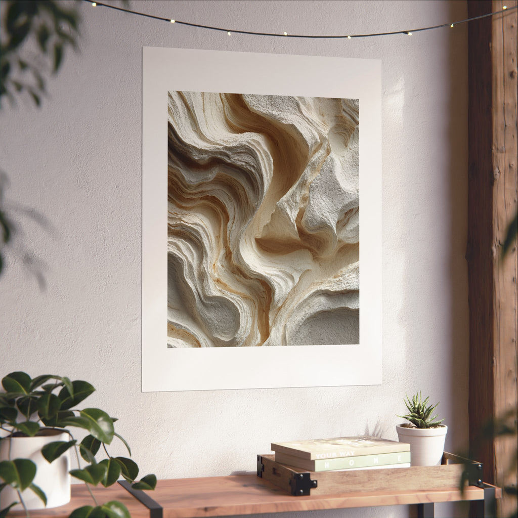 Origins Abstract Plaster Wall Art | Organic Neutral Texture Poster | Wabi Sabi Sculptural Print
