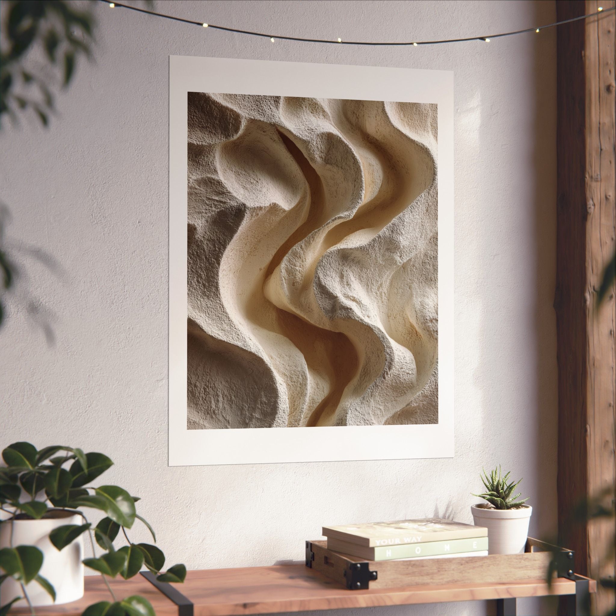Horizon Abstract Sandstone Texture Wall Art | Neutral Wabi Sabi Poster | Beige Minimal Print