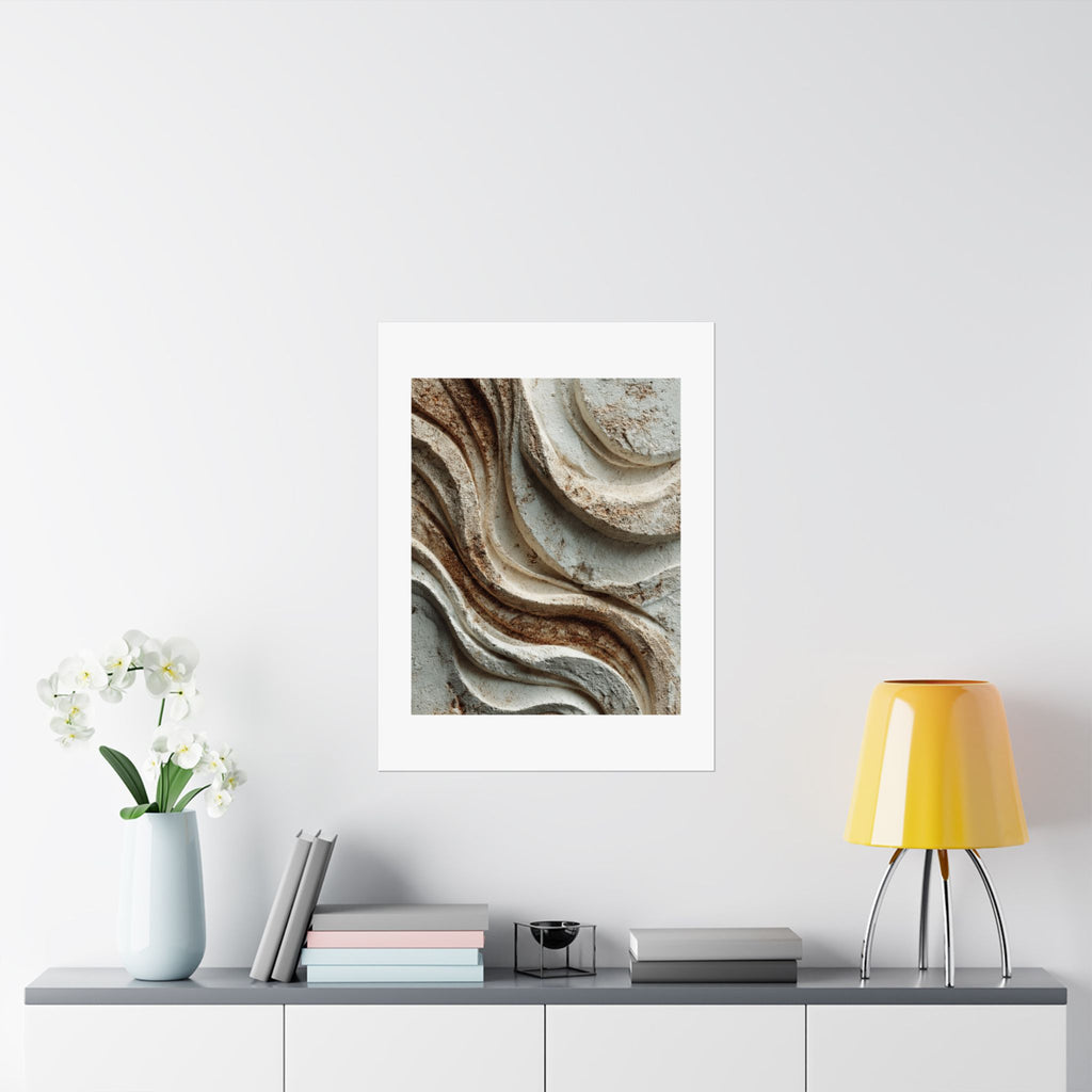 Sediment Abstract Plaster Wall Art | Organic Earth Tone Texture Poster | Neutral Wabi Sabi Print