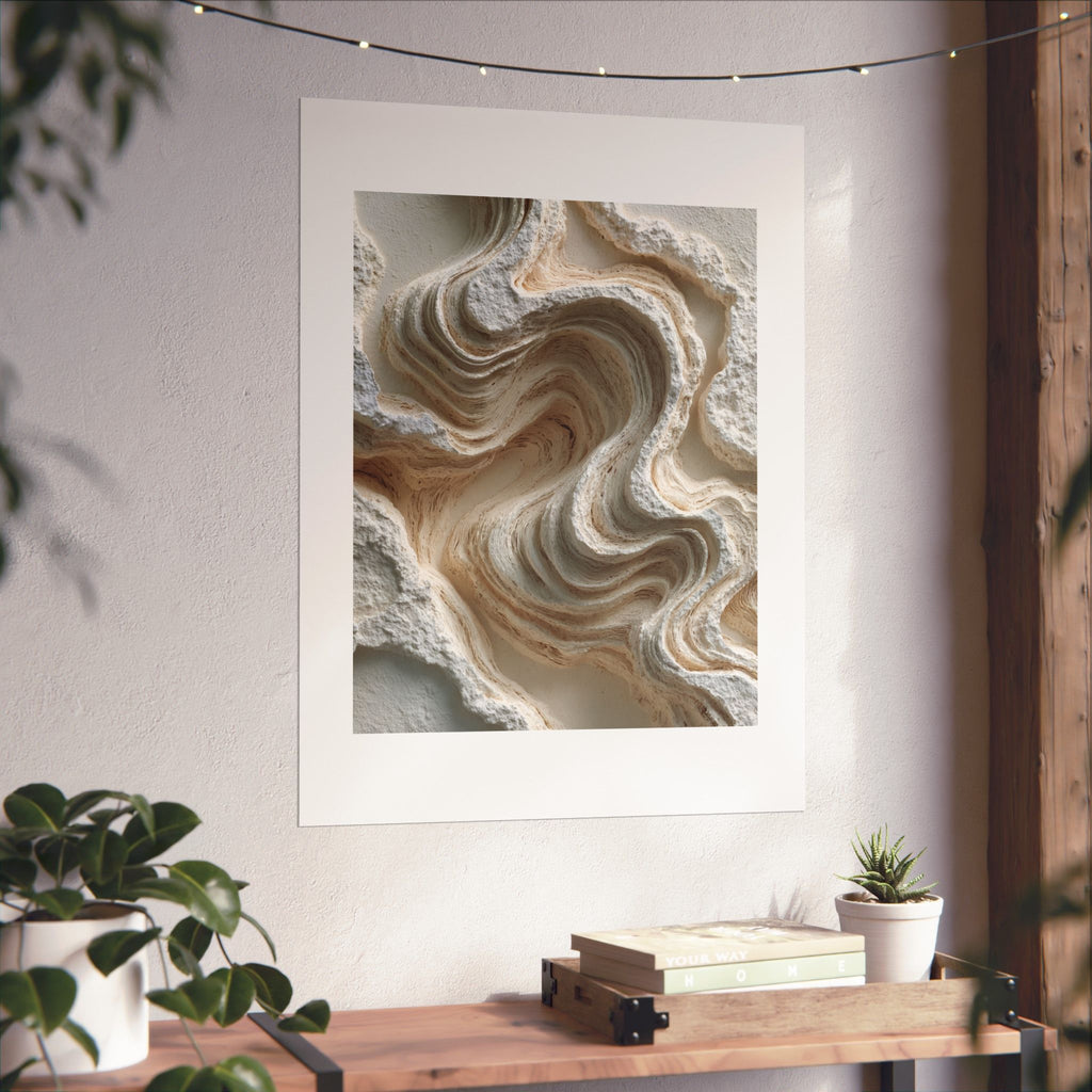 Dune Flow Abstract Wall Art | Sculptural Sand Texture Poster | Neutral Organic Modern Print