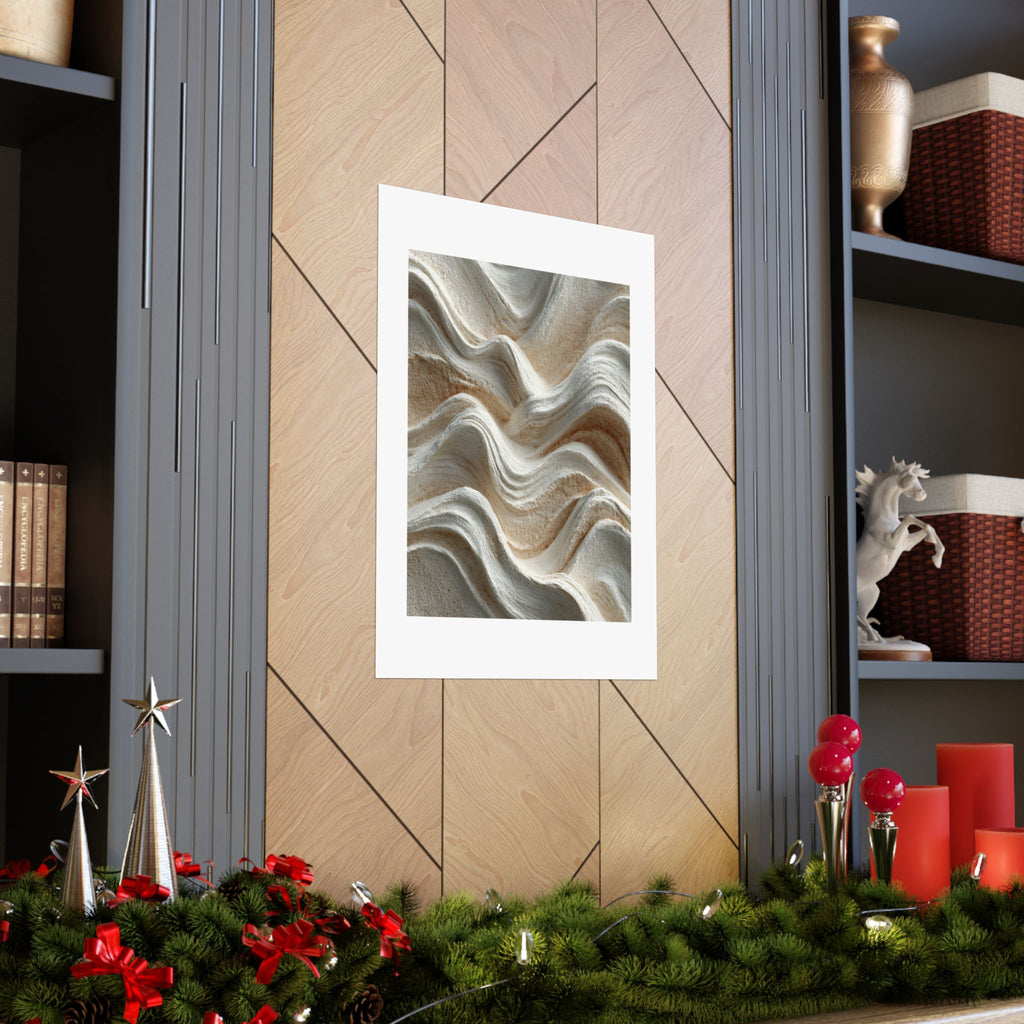 Flowing Dune Abstract Wall Art | Neutral Organic Modern Poster | Wabi-Sabi Textured Print
