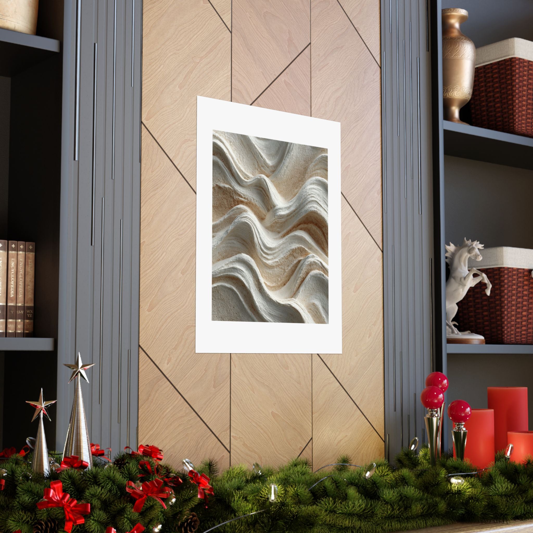 Flowing Dune Abstract Wall Art | Neutral Organic Modern Poster | Wabi-Sabi Textured Print