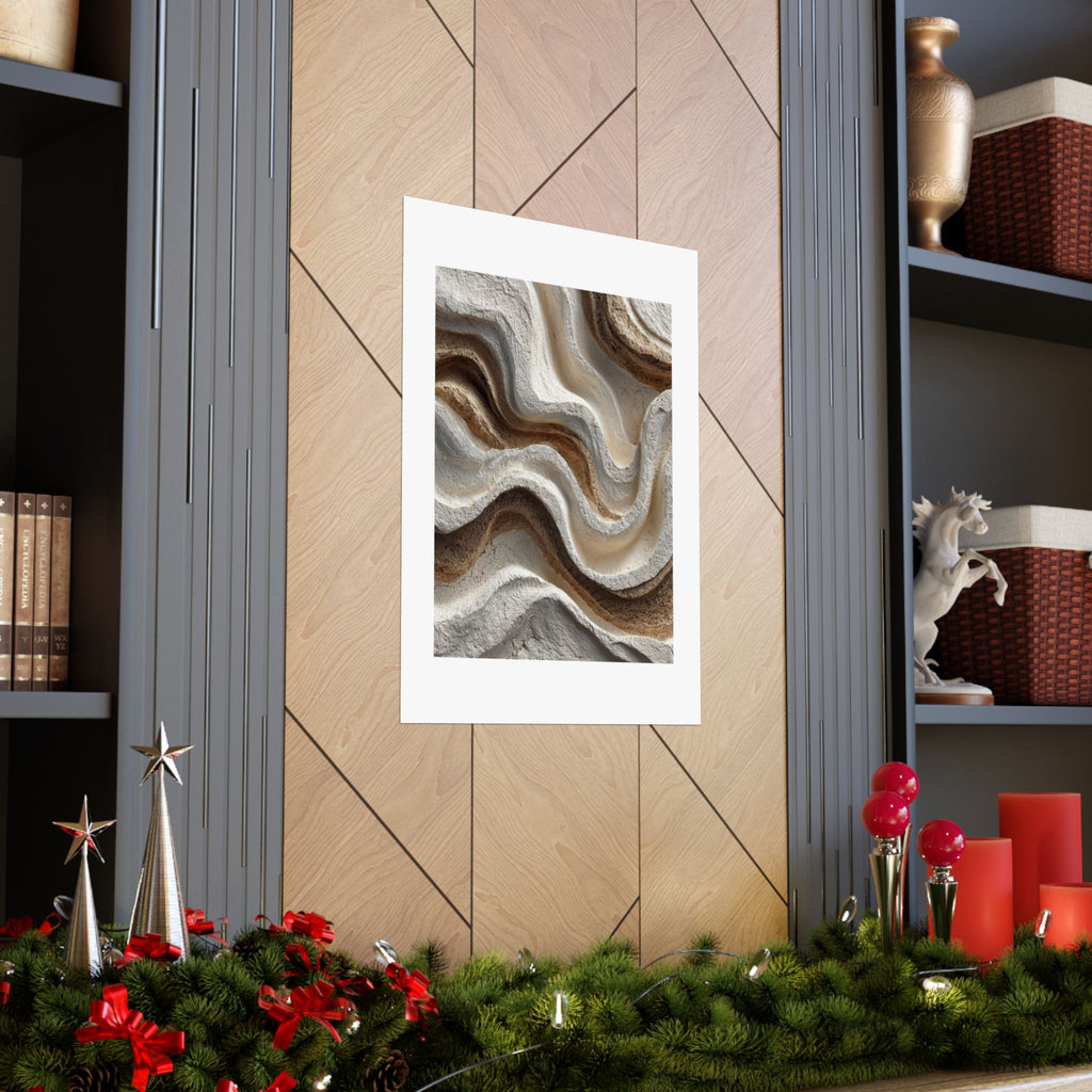 Sculpted Contour Abstract Wall Art | Neutral Organic Modern Poster | Textured Wabi-Sabi Print