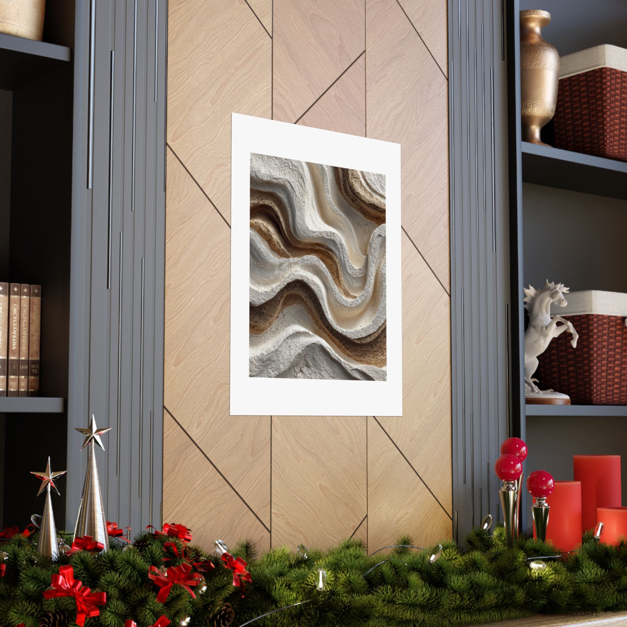 Sculpted Contour Abstract Wall Art | Neutral Organic Modern Poster | Textured Wabi-Sabi Print