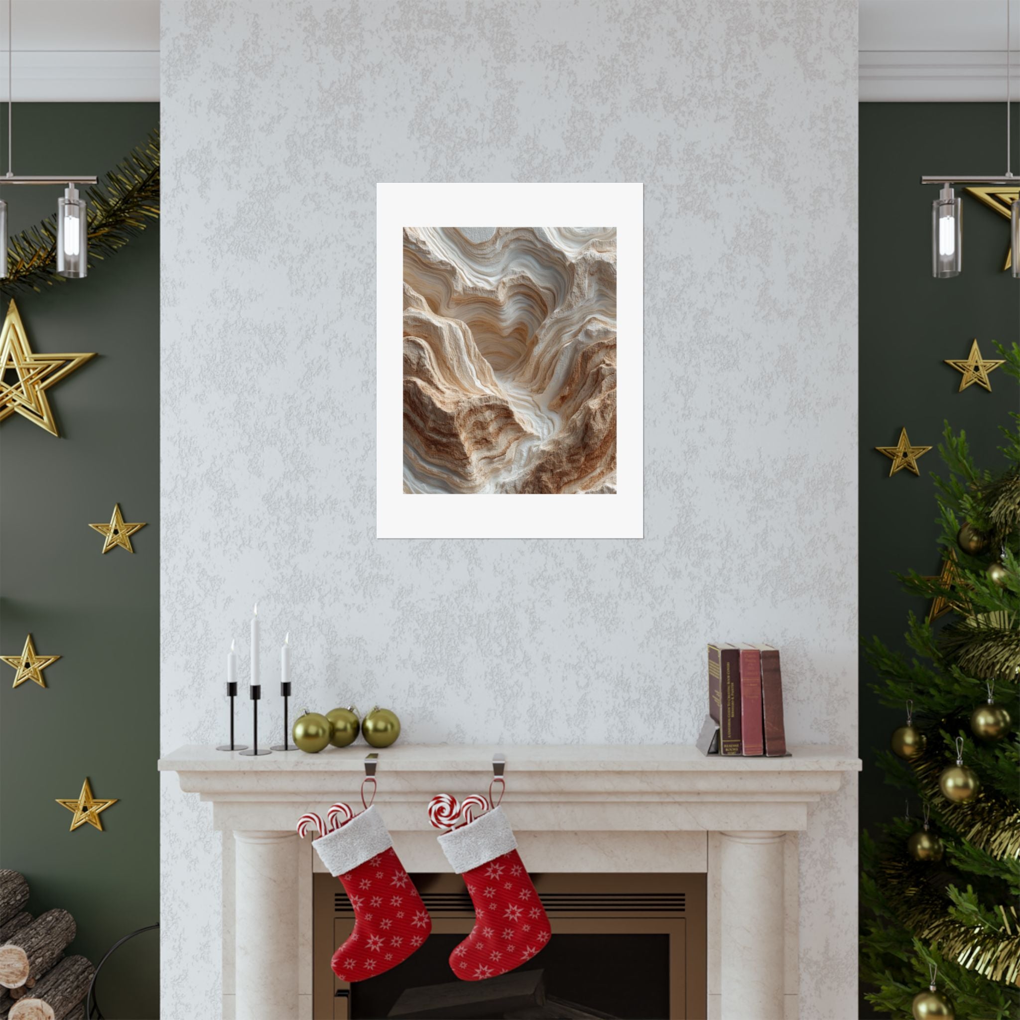 Essence Layered Canyon Wall Art | Textured Geological Landscape Poster | Neutral Organic Modern Print