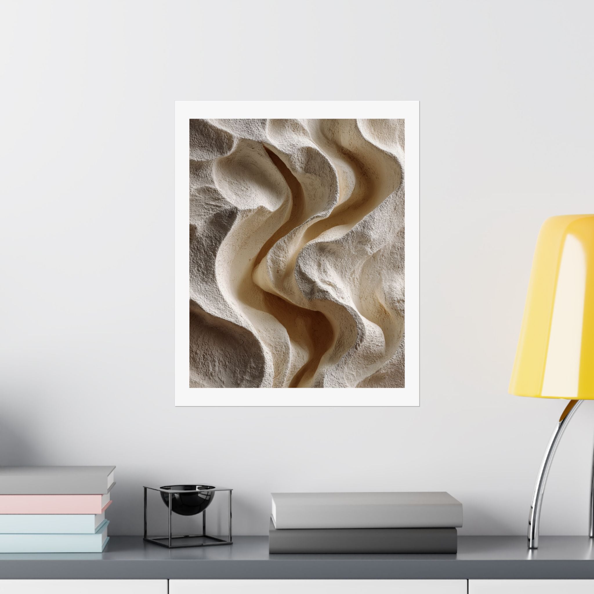 Horizon Abstract Sandstone Texture Wall Art | Neutral Wabi Sabi Poster | Beige Minimal Print