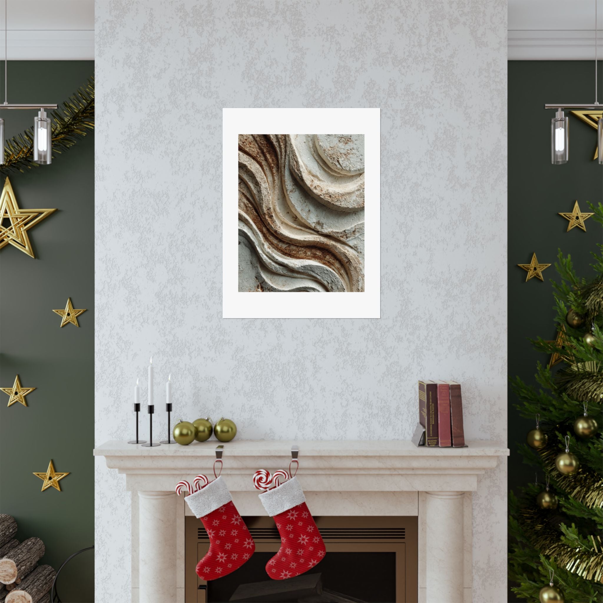 Sediment Abstract Plaster Wall Art | Organic Earth Tone Texture Poster | Neutral Wabi Sabi Print