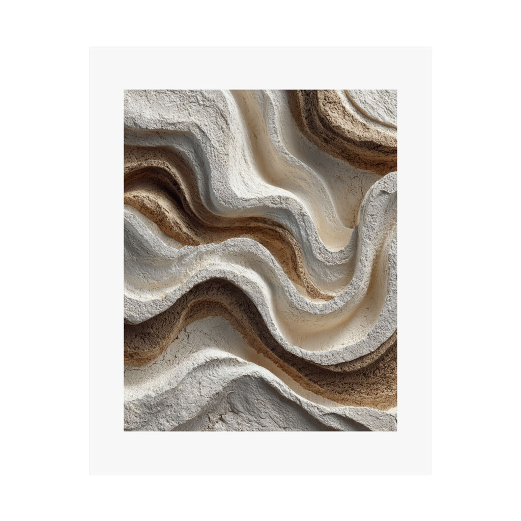 Sculpted Contour Abstract Wall Art | Neutral Organic Modern Poster | Textured Wabi-Sabi Print