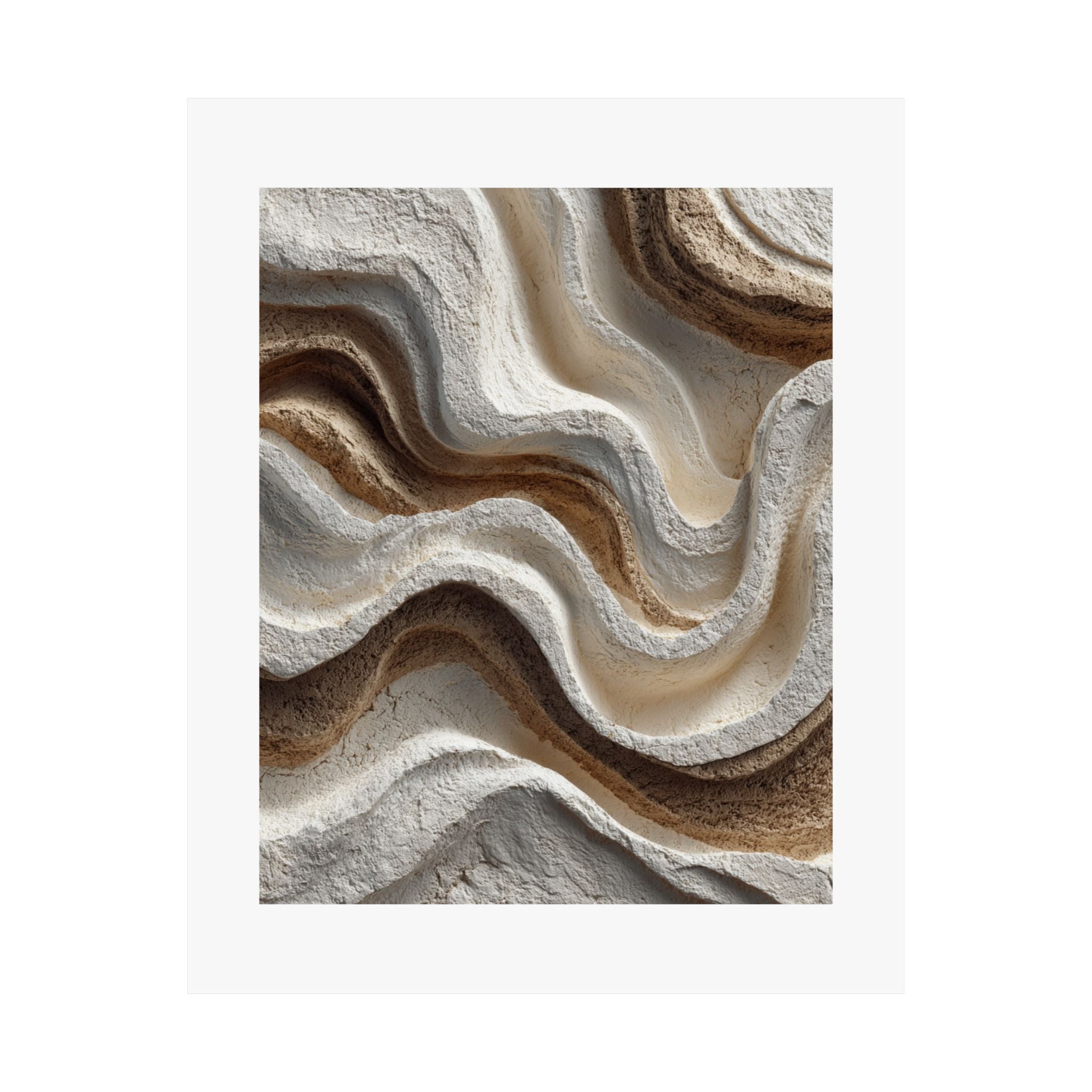 Sculpted Contour Abstract Wall Art | Neutral Organic Modern Poster | Textured Wabi-Sabi Print