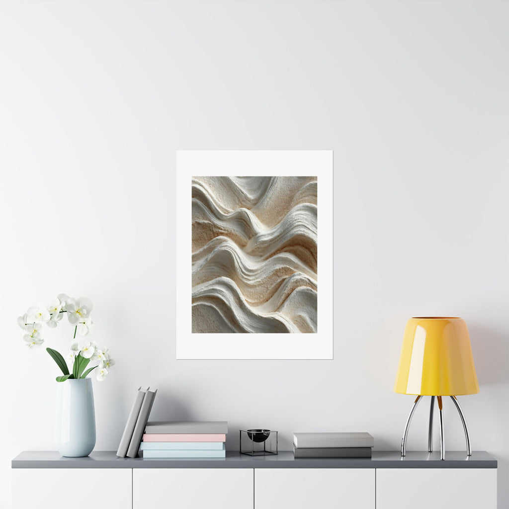 Flowing Dune Abstract Wall Art | Neutral Organic Modern Poster | Wabi-Sabi Textured Print