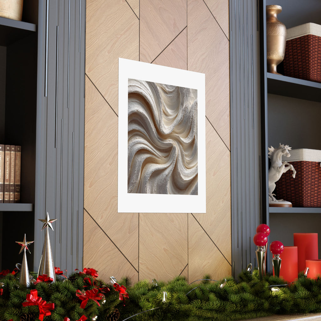 Soft Current Abstract Wall Art | Cream Organic Flow Poster | Wabi-Sabi Textured Print