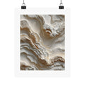 Terra layered abstract wall art with ivory, sand, and earth-toned textured surfaces inspired by weathered stone and natural terrain.