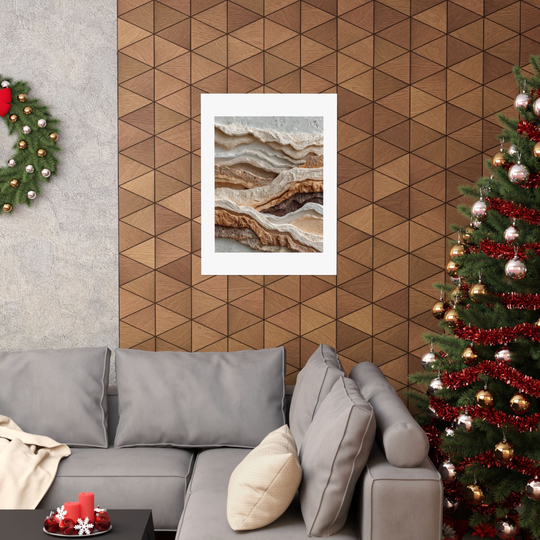 Erosion Layered Earth Wall Art | Textured Canyon Landscape Poster | Neutral Organic Modern Print