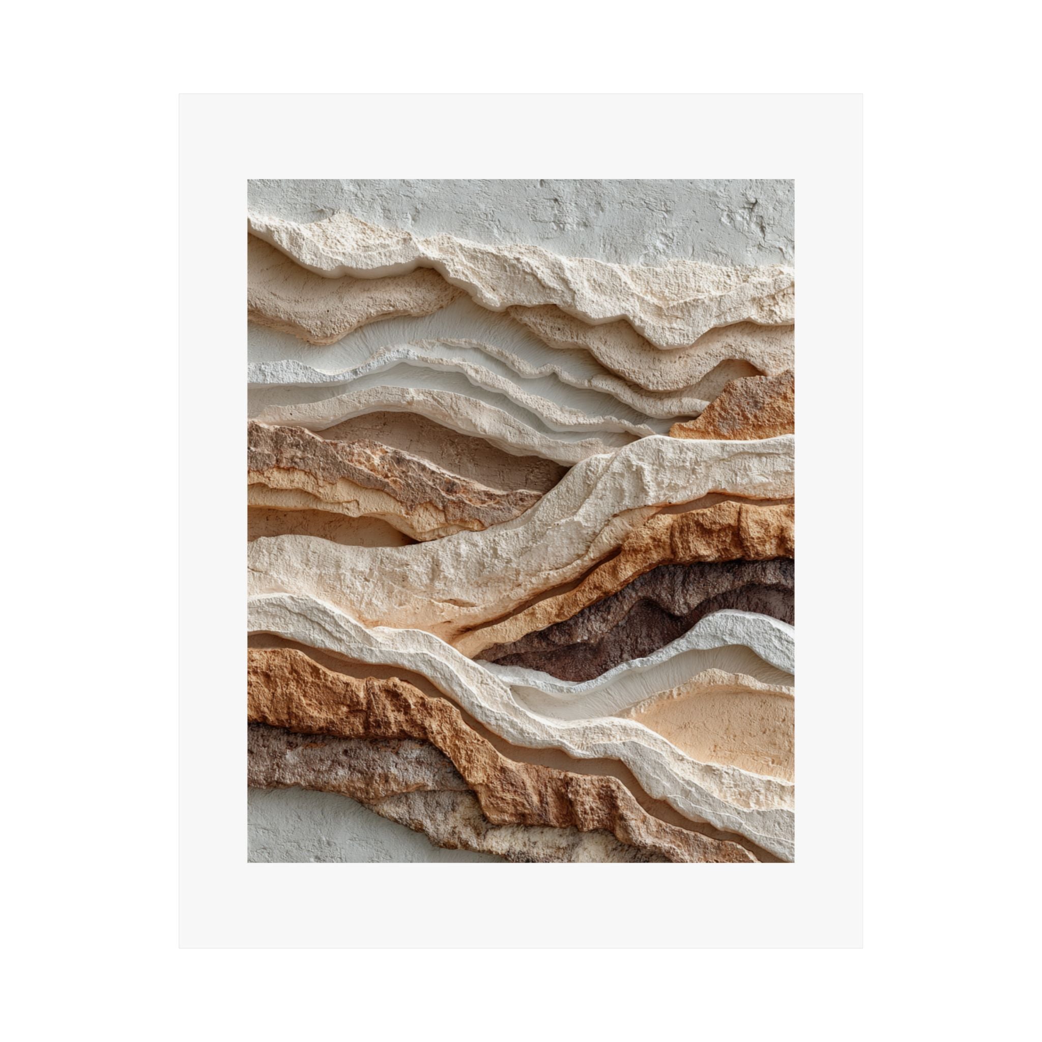 Erosion Layered Earth Wall Art | Textured Canyon Landscape Poster | Neutral Organic Modern Print