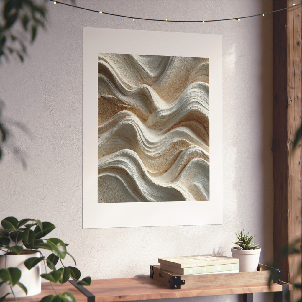Flowing Dune Abstract Wall Art | Neutral Organic Modern Poster | Wabi-Sabi Textured Print