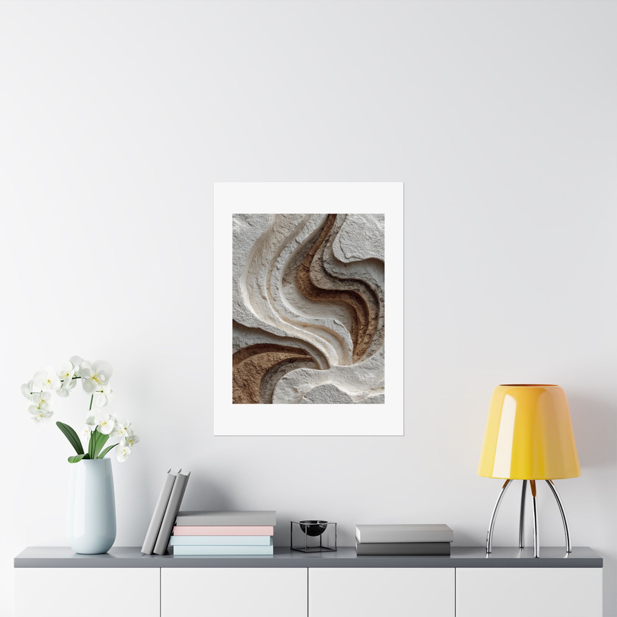 Relief Abstract Plaster Wall Art | Organic Earth Tone Texture Poster | Neutral Wabi Sabi Print
