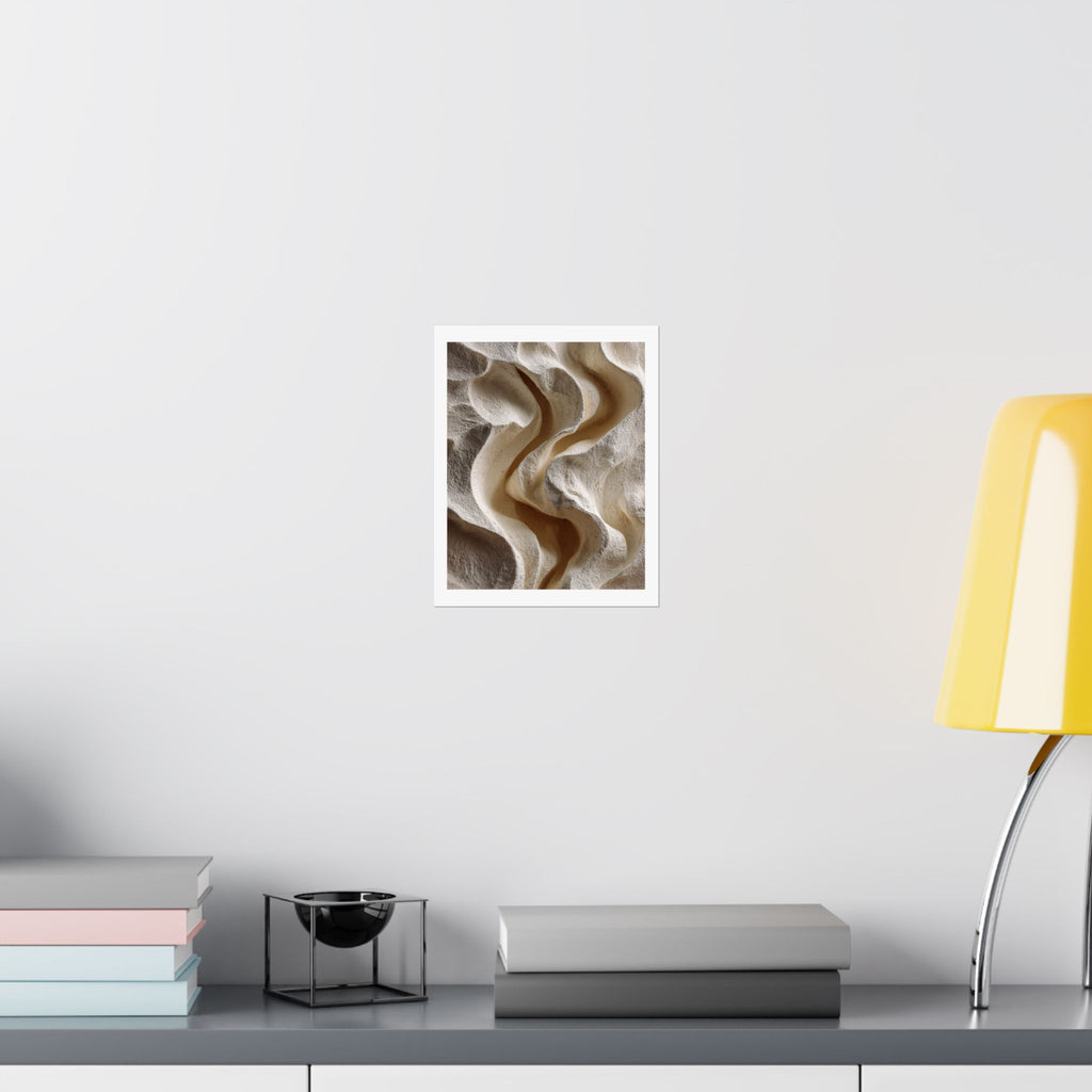 Horizon Abstract Sandstone Texture Wall Art | Neutral Wabi Sabi Poster | Beige Minimal Print