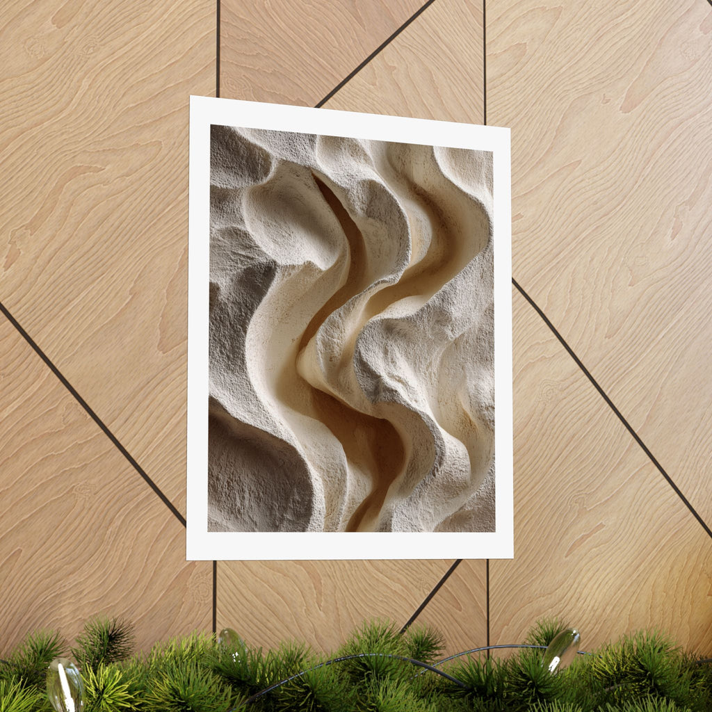 Horizon Abstract Sandstone Texture Wall Art | Neutral Wabi Sabi Poster | Beige Minimal Print